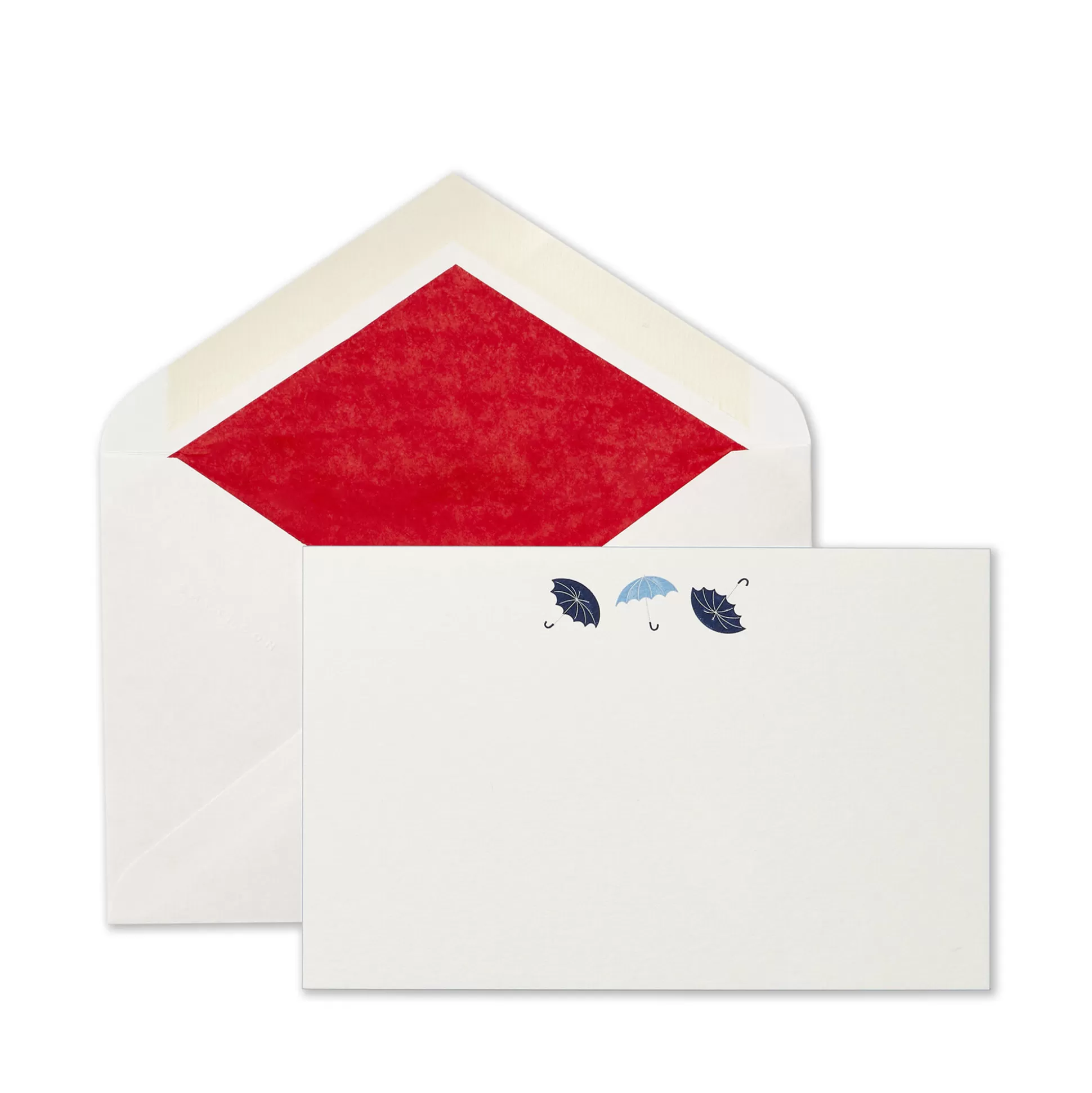 Smythson Correspondence Cards^British Umbrellas Motif Correspondence Cards