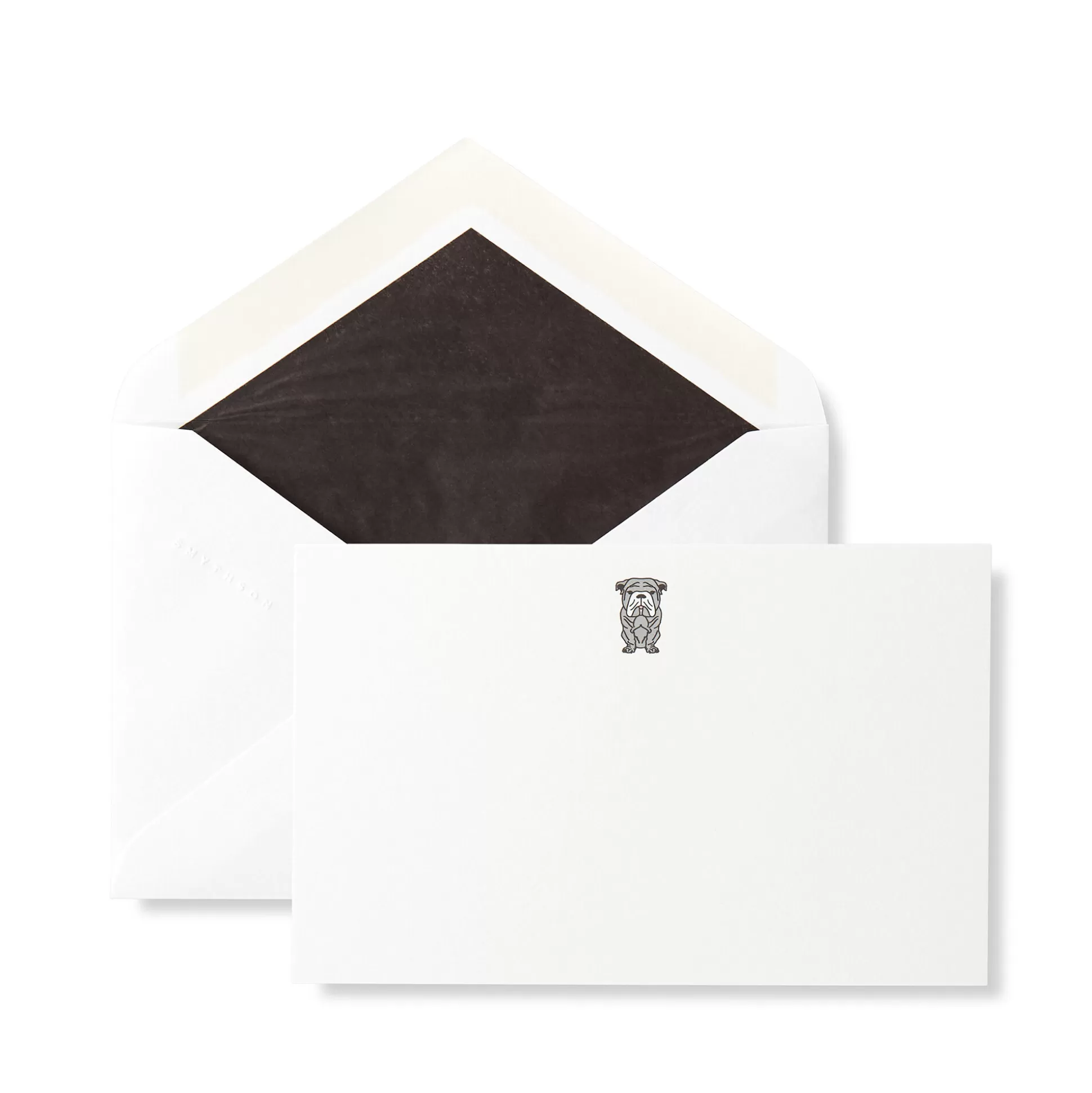 Smythson Correspondence Cards^Bulldog Motif Correspondence Cards