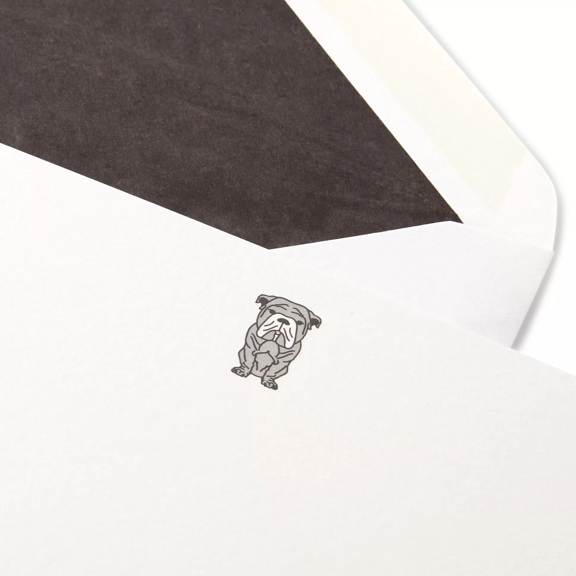Smythson Correspondence Cards^Bulldog Motif Correspondence Cards