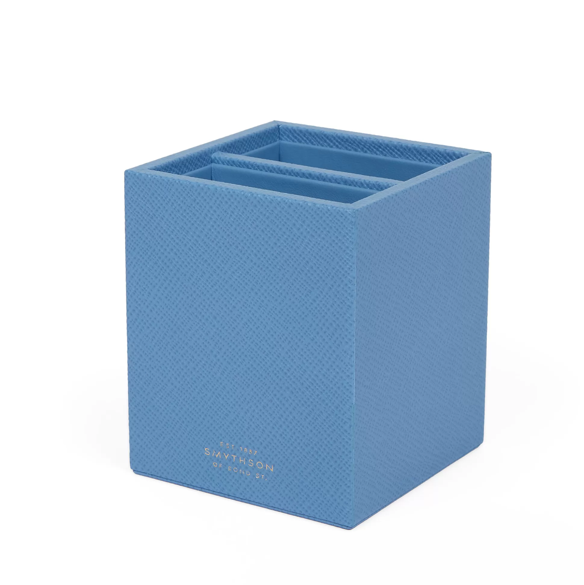 Smythson Desk Accessories^Pen Pot With Divider In Panama