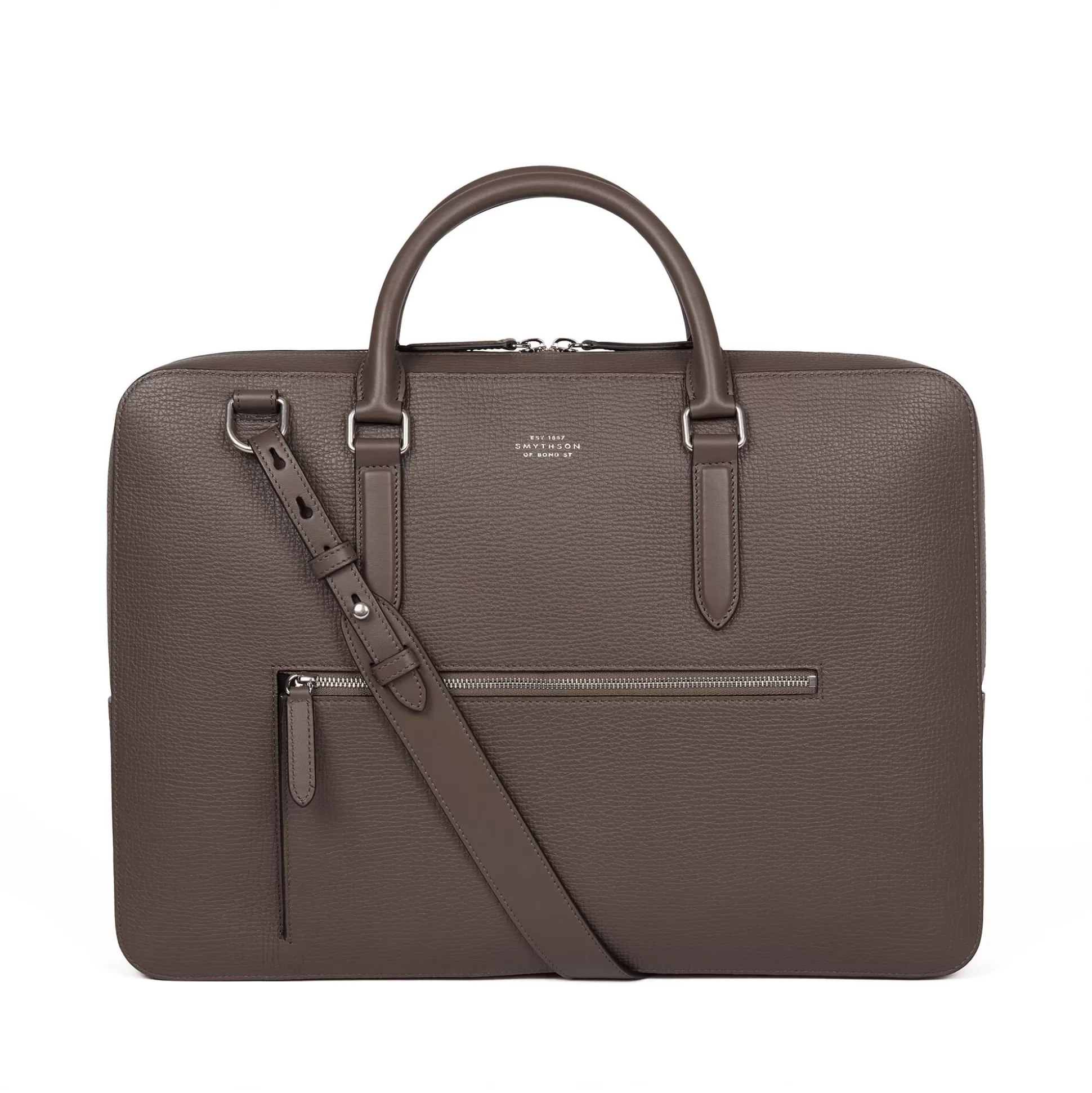 Women Smythson Business Bags And Briefcases^Slim Briefcase With Zip Front In Ludlow