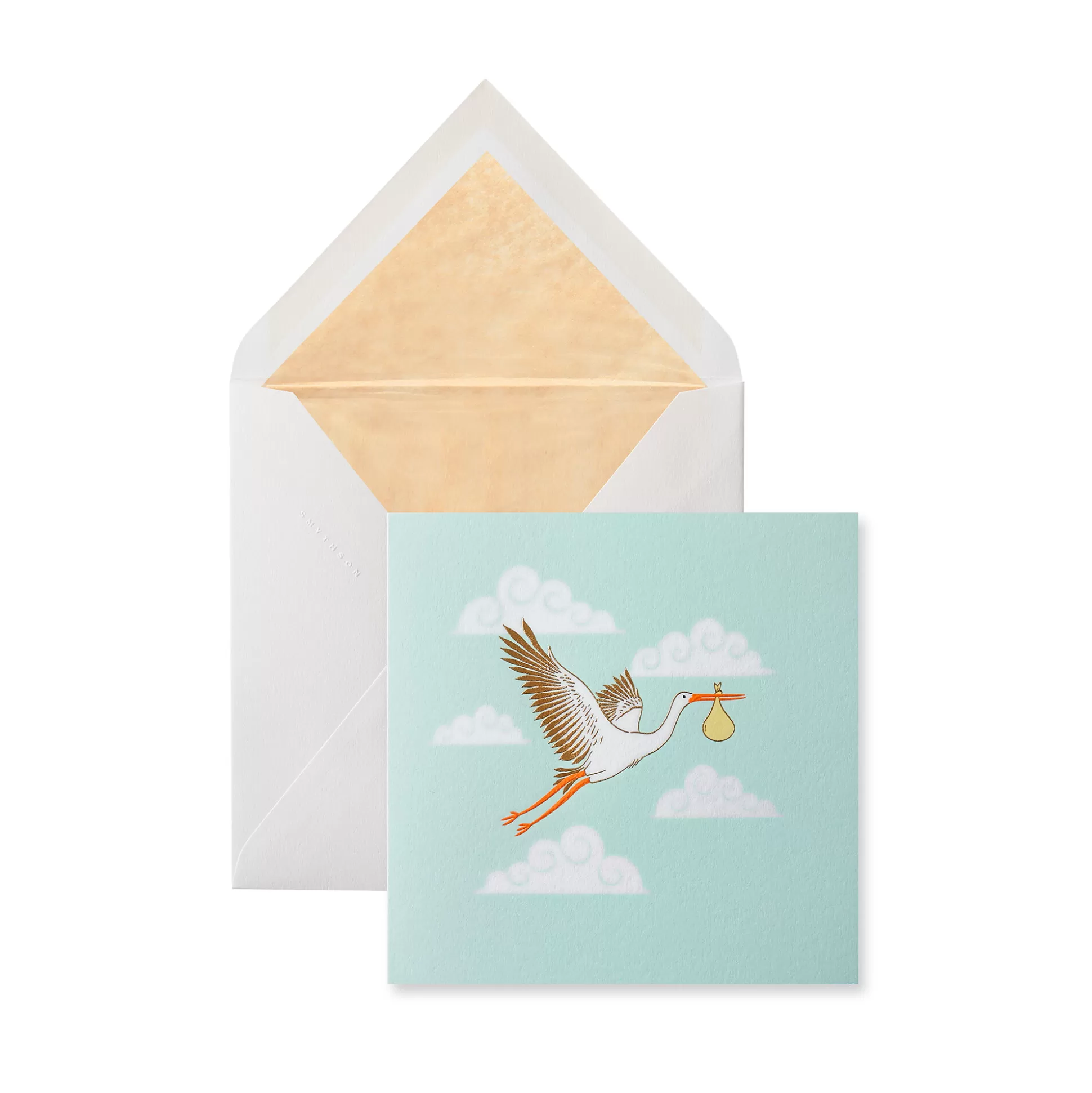 Smythson Greeting Cards^Stork Birth Greeting Card