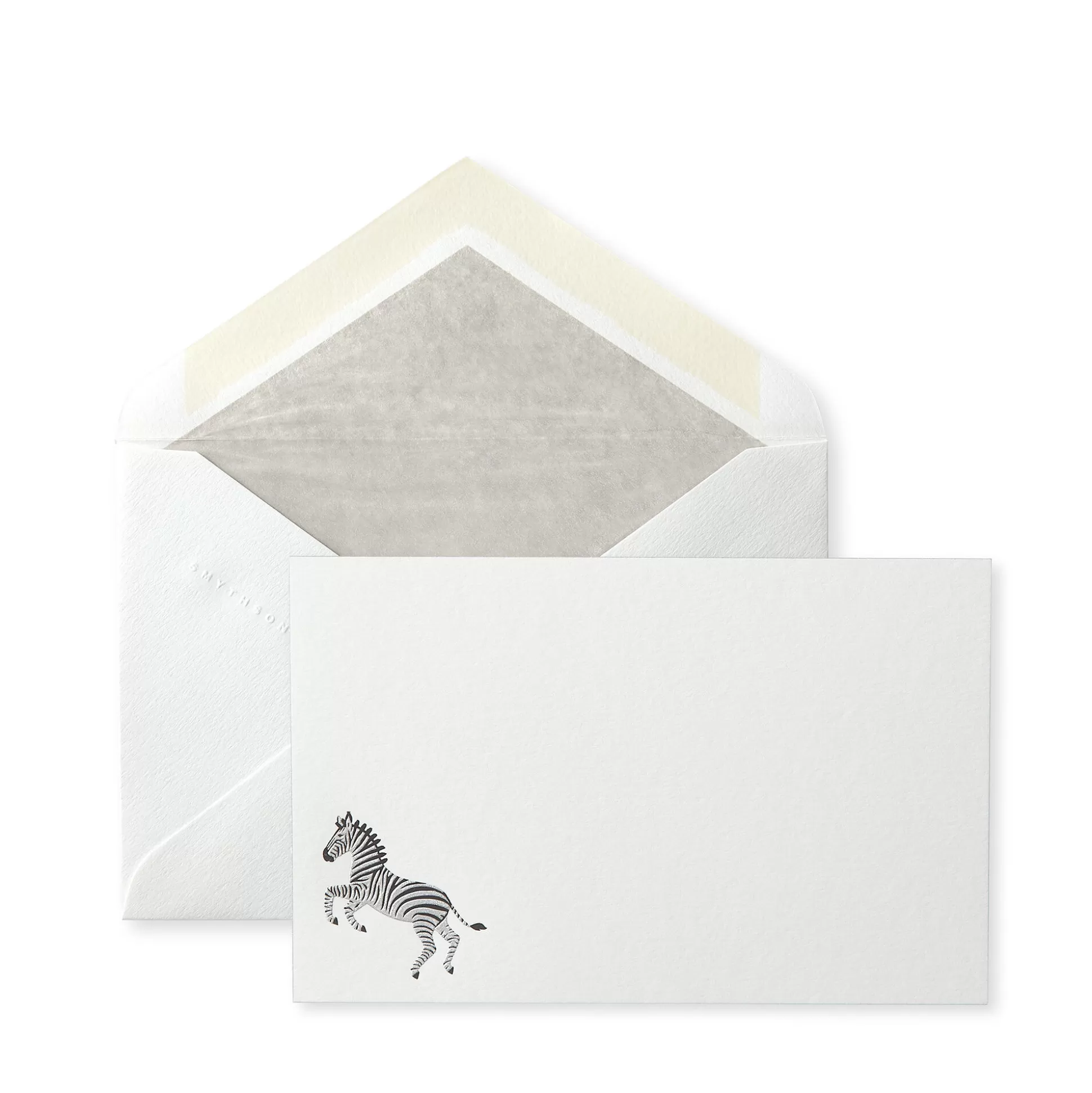 Smythson Correspondence Cards^Zebra Animal Kingdom Card Set
